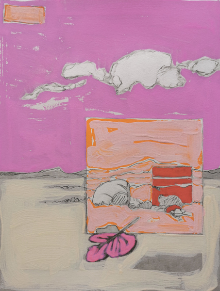 vie suspendue III- variation 2 - encre pigmentée et gouache